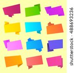 set of vector ribbon and... | Shutterstock .eps vector #488693236