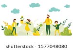ecology concept. people take... | Shutterstock .eps vector #1577048080