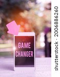 Small photo of Conceptual display Game Changer. Business overview Sports Data Scorekeeper Gamestreams Live Scores Team Admins Abstract Outdoor Smartphone Photography, Displaying New Device