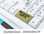 Small photo of Hand writing sign Keep Calm And Carry On. Business concept slogan calling for persistence face of challenge Typist Creating Company Documents, Abstract Speed Typing Ideas
