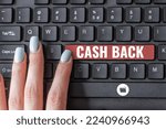 Small photo of Text caption presenting Cash Back. Business approach incentive offered buyers certain product whereby they receive cash