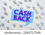 Small photo of Conceptual display Cash Back. Conceptual photo incentive offered buyers certain product whereby they receive cash