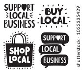 support local business concept. ... | Shutterstock .eps vector #1022335429