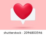 message bubble with heart 3d... | Shutterstock .eps vector #2096803546