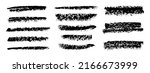 chalk strokes grunge vector set.... | Shutterstock .eps vector #2166673999