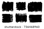 grunge stains set. ink splatter ... | Shutterstock .eps vector #736468960