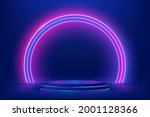 abstract 3d dark blue cylinder... | Shutterstock .eps vector #2001128366