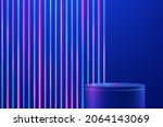 abstract blue cylinder pedestal ... | Shutterstock .eps vector #2064143069