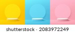 set of yellow  blue  pink ... | Shutterstock .eps vector #2083972249