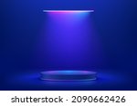 realistic 3d blue cylinder... | Shutterstock .eps vector #2090662426