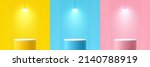 set of yellow  blue and pink... | Shutterstock .eps vector #2140788919