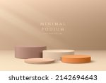 abstract 3d room with set of... | Shutterstock .eps vector #2142694643