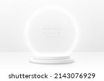abstract clean white 3d room... | Shutterstock .eps vector #2143076929