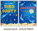 Dino Party Invitation Design...
