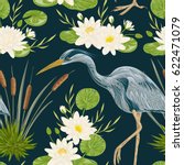 Seamless Pattern With Heron...