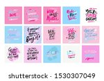 fashion cards set. hand... | Shutterstock .eps vector #1530307049