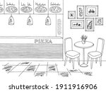pizza restaurant interior fast... | Shutterstock .eps vector #1911916906