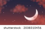 moon in the night sky  sunset ... | Shutterstock . vector #2038310456