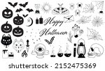 set for halloween silhouette of ... | Shutterstock .eps vector #2152475369