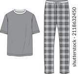 men and boys tee and pajama set ... | Shutterstock .eps vector #2118632450