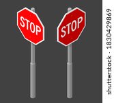 stop road sign. vector... | Shutterstock .eps vector #1830429869