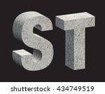 concrete 3d letters. vector... | Shutterstock .eps vector #434749519