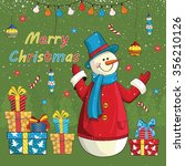 Christmas Card With Snowmen And ...