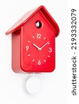Red Cuckoo Clock With White...