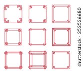 set of 9 chinese frame.vector... | Shutterstock .eps vector #353526680