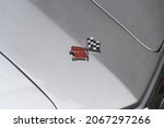 Small photo of Frankfurt am Main, Germany - June 27, 2020: Cupra Corvette Stingray white car. The Chevrolet Corvette, Vette or Chevy Corvette, is a sports car manufactured by Chevrolet