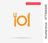 plate with fork and knife icon. ... | Shutterstock .eps vector #477400300