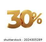 golden thirty percent on white... | Shutterstock . vector #2024305289