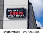 Small photo of Mississauga, On, Canada - October 11, 2020: Close up of Ruth's Chris Steak House Restaurant sign on the building. Ruth's Chris Steak House is a chain of steakhouses across the US, Canada and Mexico.