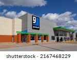 Small photo of St. Louis, Missouri, USA - March 25, 2022: A Goodwill thrift store in St. Louis, Missouri, USA. Goodwill is an American nonprofit organization.