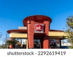 Small photo of Hitchcock, TX, USA - March 12, 2022: A Jack in the Box restaurant in Hitchcock, TX, USA. Jack in the Box is an American fast-food restaurant chain.