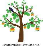 Kaju tree (Cashew tree) sinhala new year design
