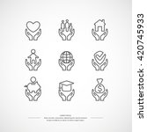 set of linear icons support and ... | Shutterstock .eps vector #420745933