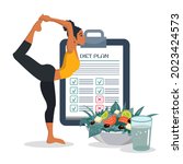 a diet plan. the concept of... | Shutterstock .eps vector #2023424573