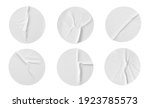 blank white round paper sticker ... | Shutterstock . vector #1923785573