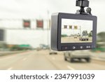 Small photo of Car CCTV camera video recorder for driving safety on the road