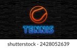 Tennis layout with neon light...