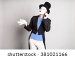 Man Mime  Talking On His Cell...