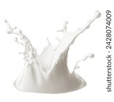 Pouring milk splash isolated on ...
