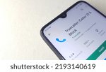 Small photo of Kerala, India 24-Aug-2022 Truecaller caller id app, application or software opened on google play store in smartphone, mobile or cellphone device screen isolated on white background with copy space.
