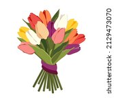 bouquet of beautiful colorful... | Shutterstock .eps vector #2129473070
