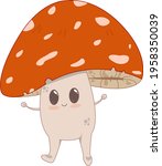 Illustration Of Cute Mushroom ...