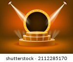 stage podium with rays of... | Shutterstock .eps vector #2112285170