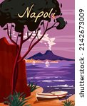 Naples Retro Poster Italia....