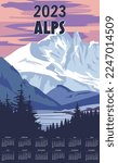 Monthly Calendar 2023 Year Alps ...