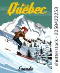 Travel Poster Ski Quebec Resort ...